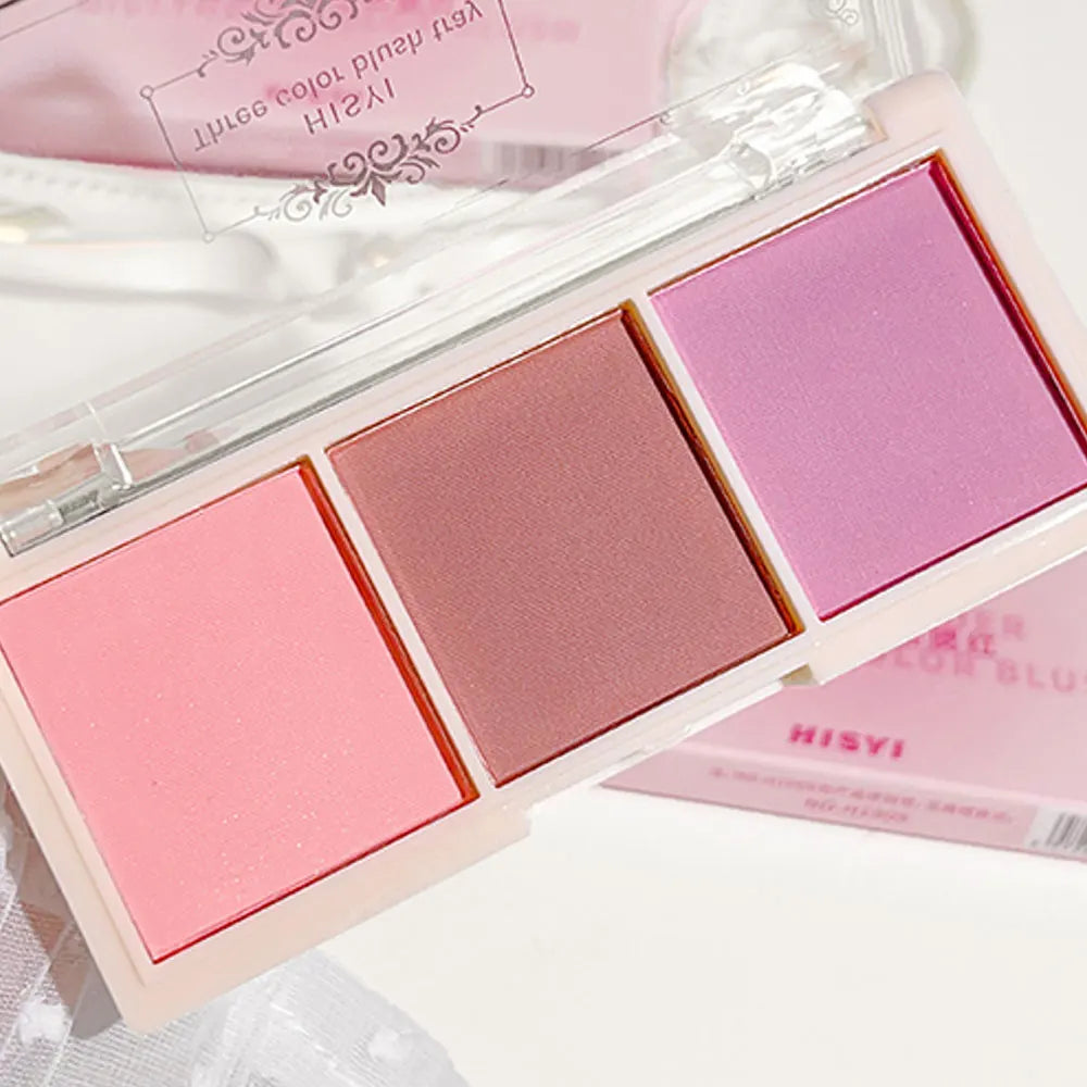Three color blush tray makeup