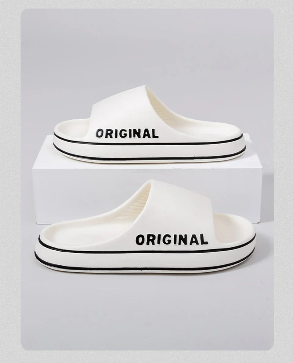 Letter Thick Sole Indoor Bathroom Anti Slip Slippers