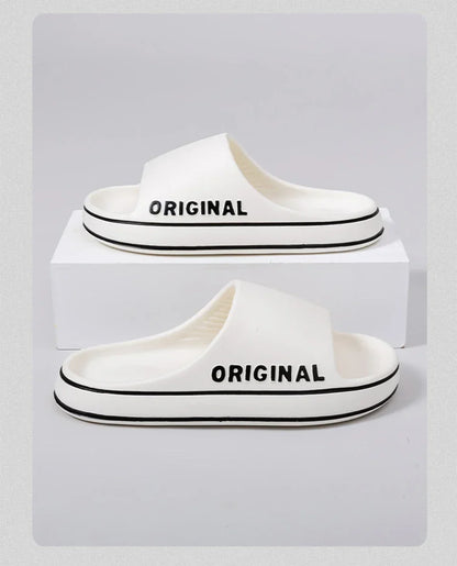 Letter Thick Sole Indoor Bathroom Anti Slip Slippers