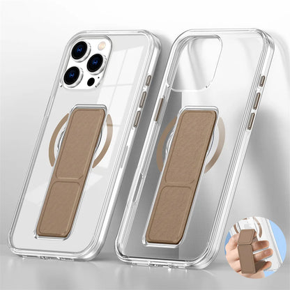 Luxury Folding Wristband Stand Magnetic Phone Case For iPhone Protective Back Cover
