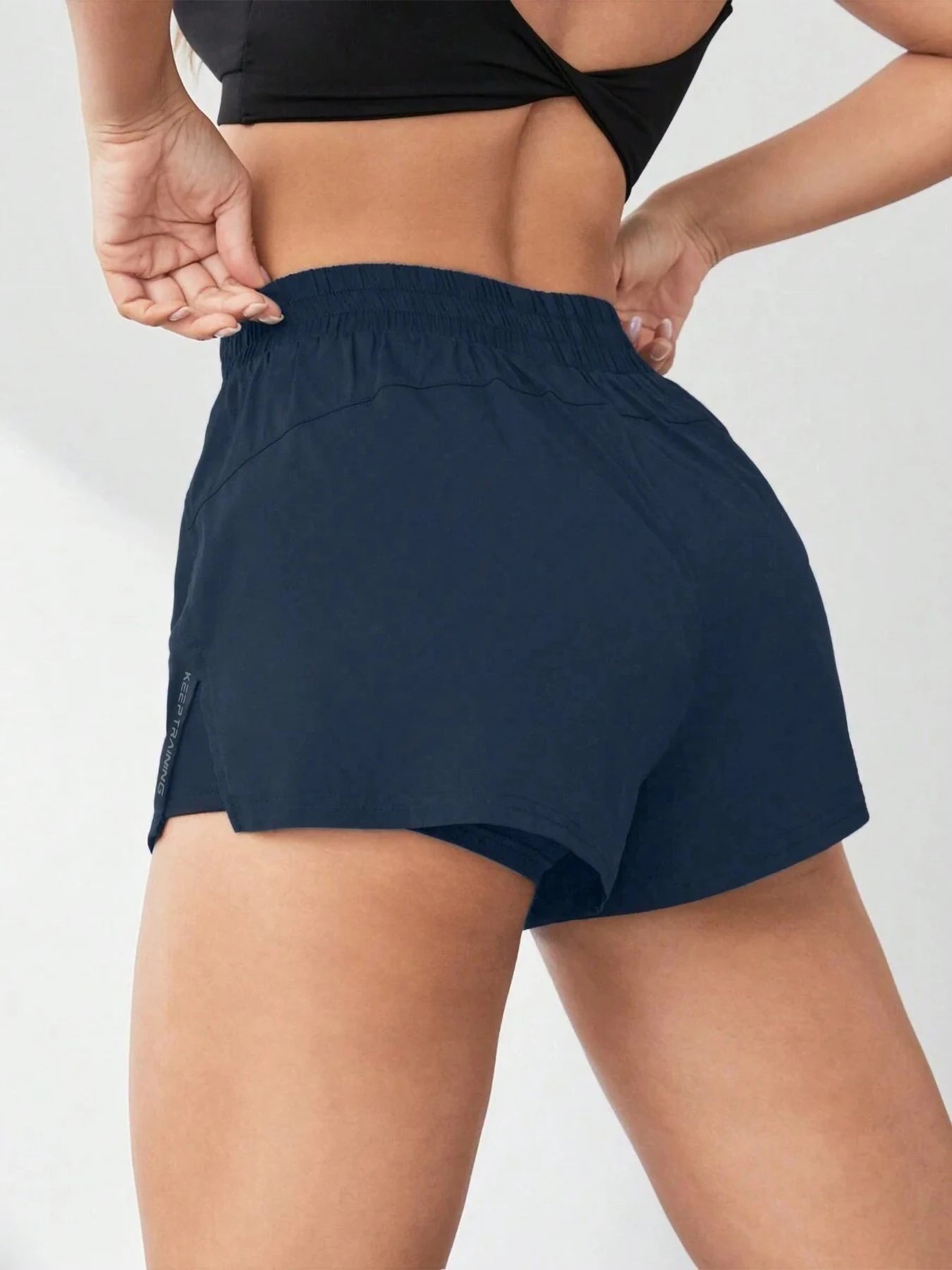Faux Two-Piece Anti-Exposure Yoga Shorts