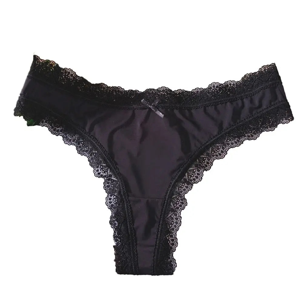 Ice Silk Cotton Crotch Low Waist Lingerie