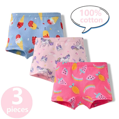 3/6 Pcs 100% Cotton Pretty Cartoon Boxer Set