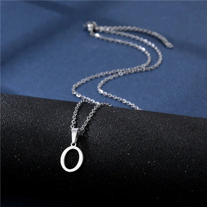 Letter Stainless Steel Letter Glossy Choker Necklaces