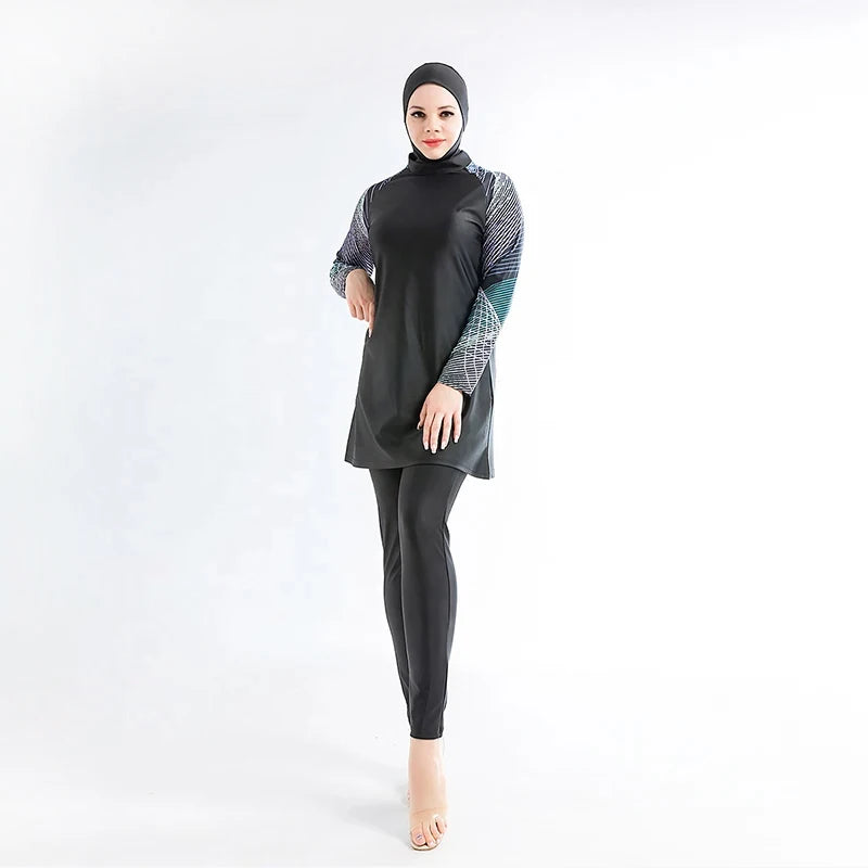 3PCS/Set Plus Size Burkini Muslim Hijab Swimsuit