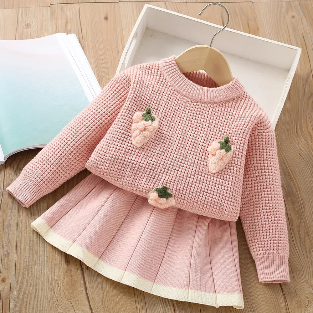Autumn and Winter Sweater Korean Short Knitted Small Fragrance Set