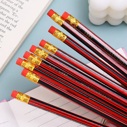 40/30/10PCS Wooden Lead Pencils with Eraser Stationery