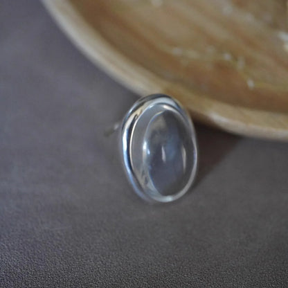 925 Sterling Silver Geometry Crystal Ring