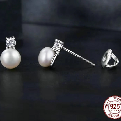 DANA 925 Sterling Silver Freshwater Pearl Stud Earrings