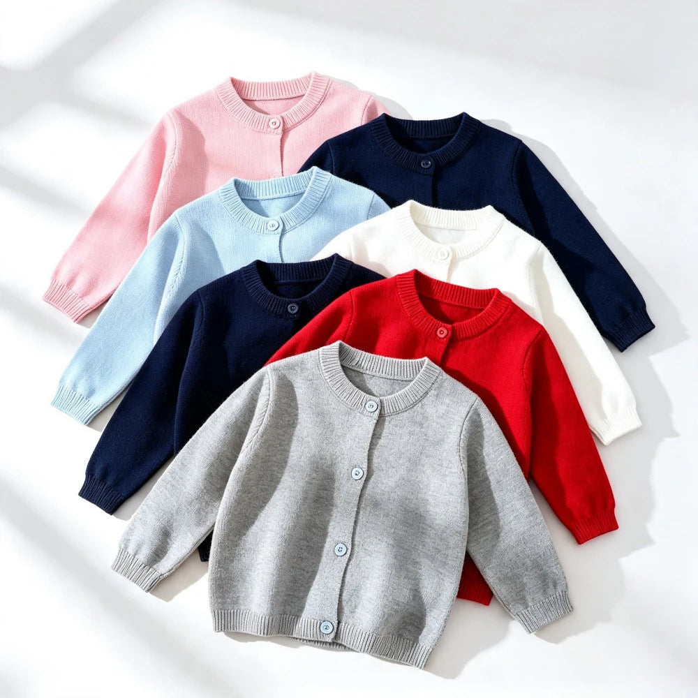 Spring Autumn Toddler Knit Cardigan Baby Soft Knitted Sweater Coat