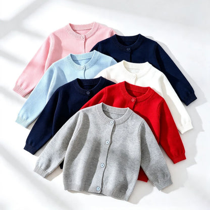 Spring Autumn Toddler Knit Cardigan Baby Soft Knitted Sweater Coat
