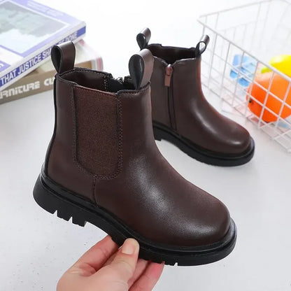 Chelsea Boots for Boys Girls Classic Zipper Ankle High Kids Short Boots