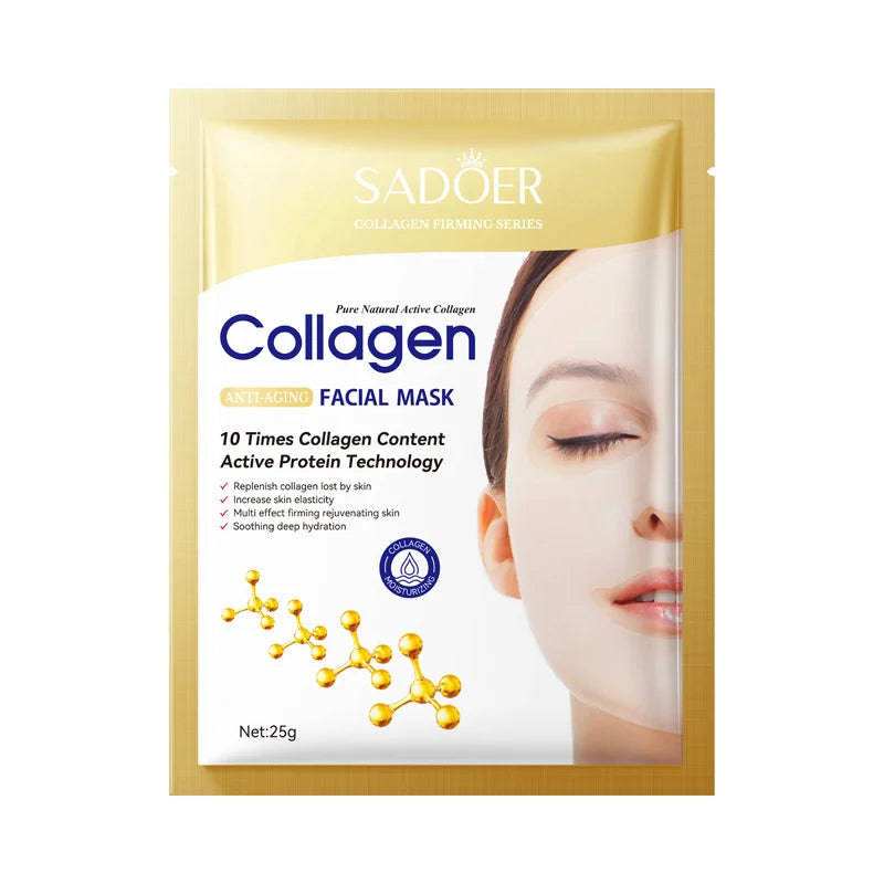 Mascarilla facial antiarrugas de colágeno