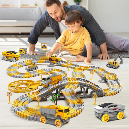 Magical Climbing Race Track Car Toy Vehicle LED Light Electronics Car