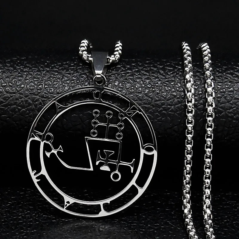 Sigeal Sigil De Lucifer Stainless Steel Satan Necklace