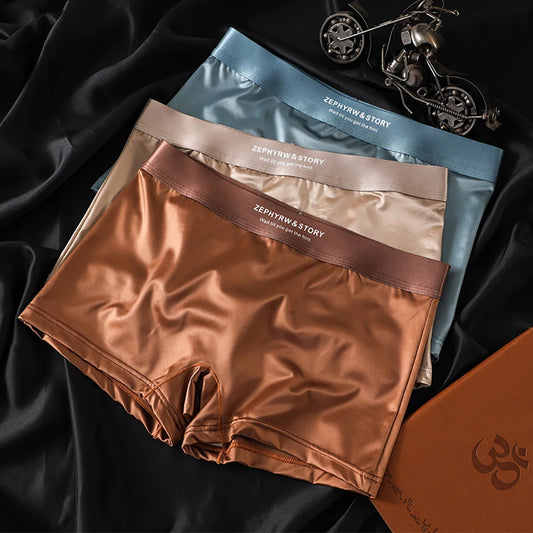 3PCS/Pack Luxury Ice Silk Satin Lingerie