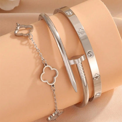 DANA 3PCS French Lucky Clover Bracelet