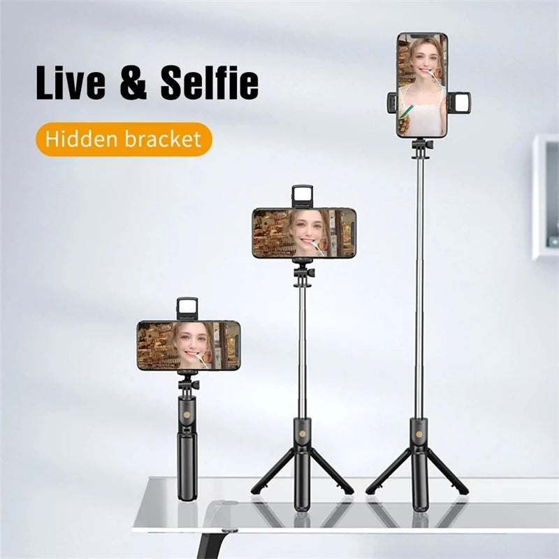 Expandable 3-in-1 Selfie Stick Tripod With Detachable BT Wireless Remote