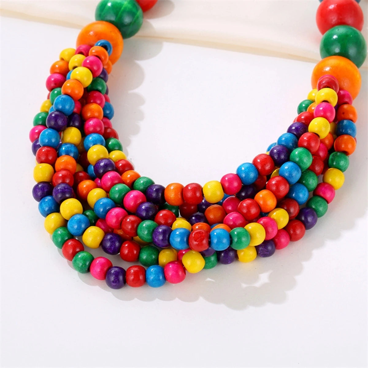 African Bohemian Wooden Bead Handmade Necklace