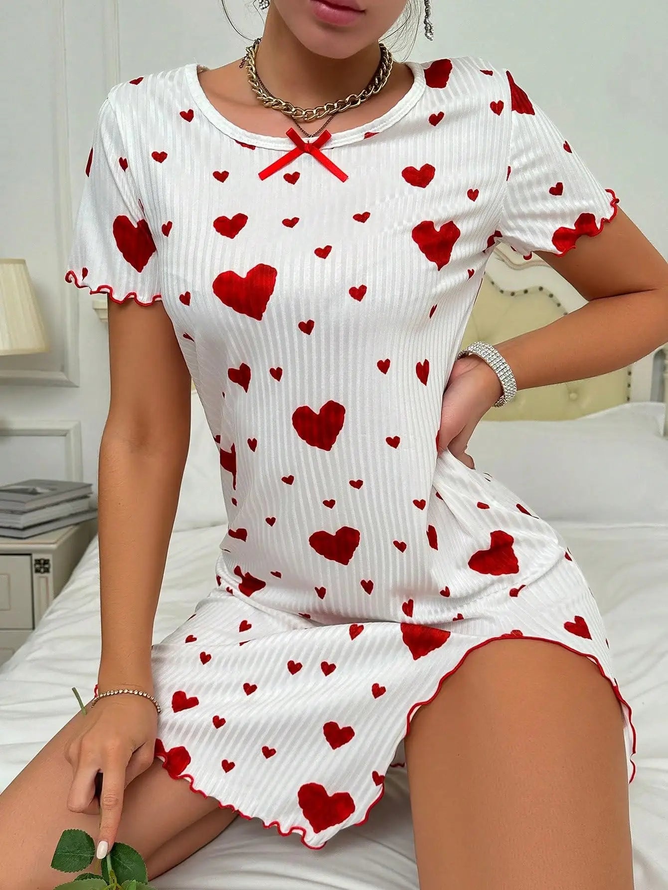 Love Dress Short Sleeve Pajama