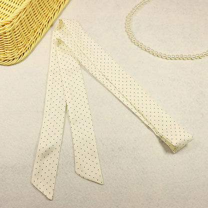 Narrow Long Scarf Polka Dot Tie Bag Ribbon Headband Choker