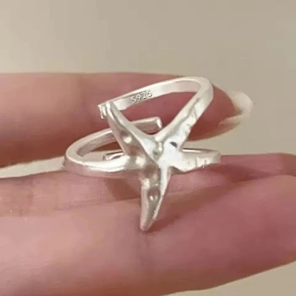 Sam Panda 925 Sterling Silver Simple Vintage Big Ball Ring