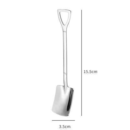 4pcs Stainless Steel Shovel & Point Spoons Set
