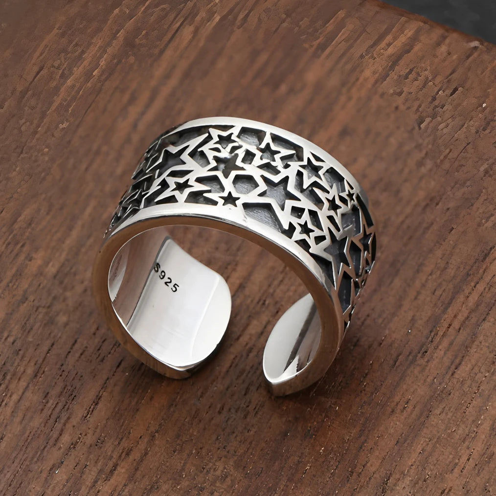 925 Sterling Silver Geometry Crystal Ring