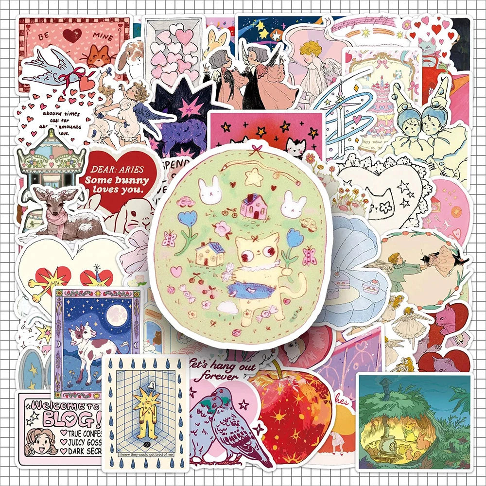 10/30/50pcs Fairy Tale Series Cartoon Aesthetic Stickers