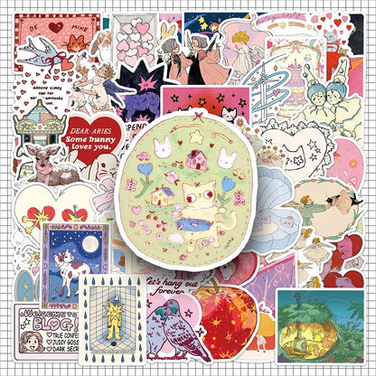 10/30/50pcs Fairy Tale Series Cartoon Aesthetic Stickers