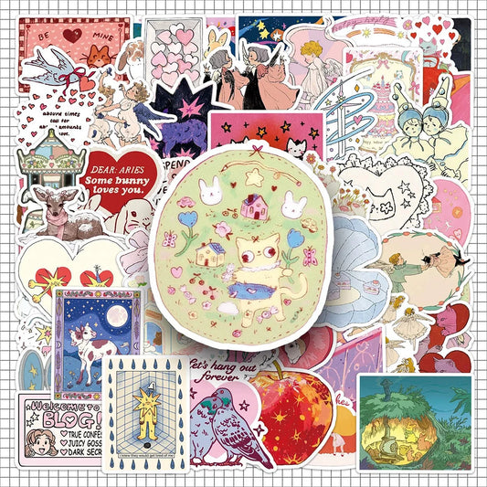10/30/50pcs Fairy Tale Series Cartoon Aesthetic Stickers