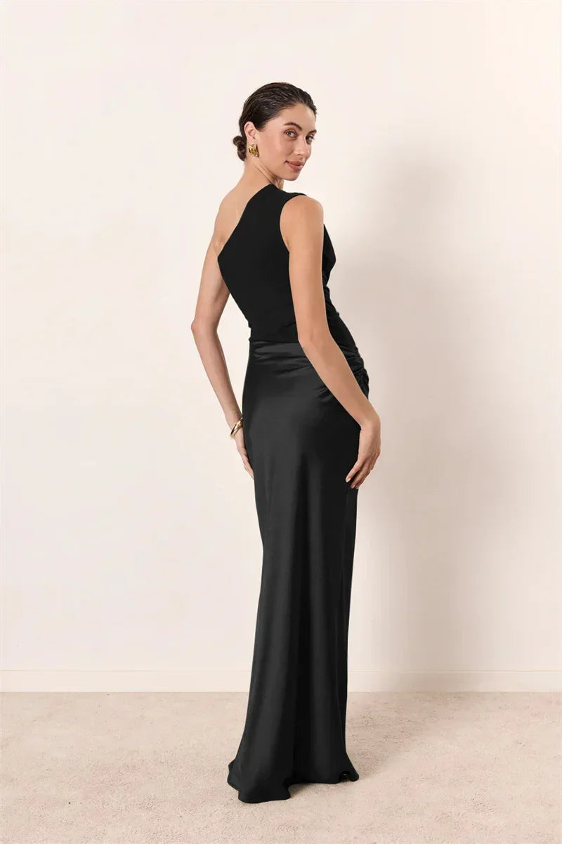 Mozision Satin Sleeveless Backless Sexy Maxi Dress