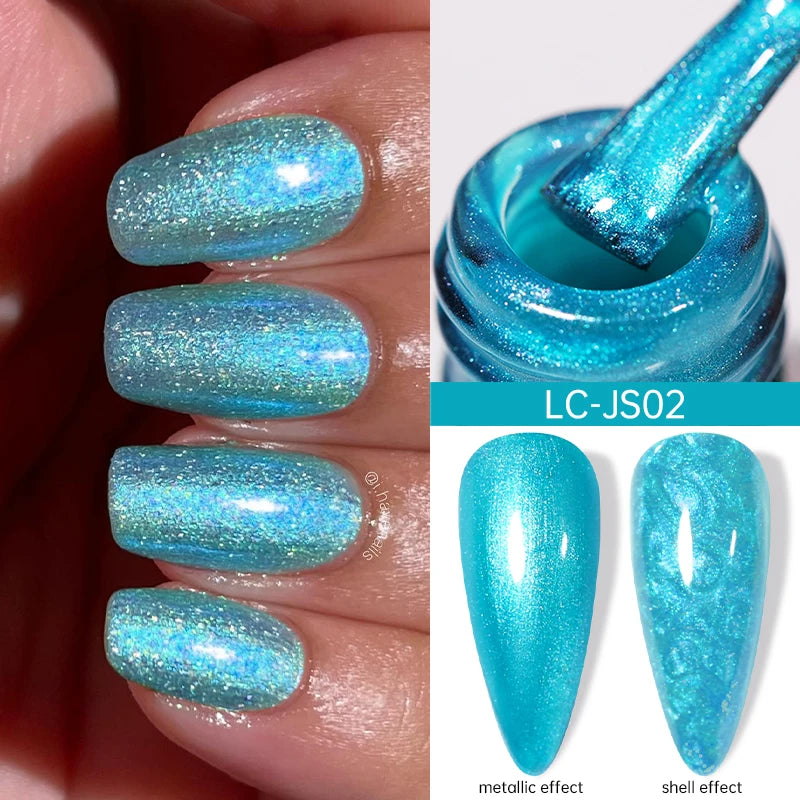 7ml Gold Sparkling Glitter Gel Nail Polish UV Gel Soak off UV LED Nail Gel Varnish