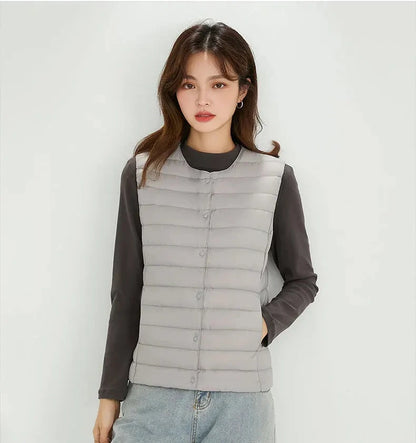 Matt Fabric Warm Vests Ultra Light Down Vest