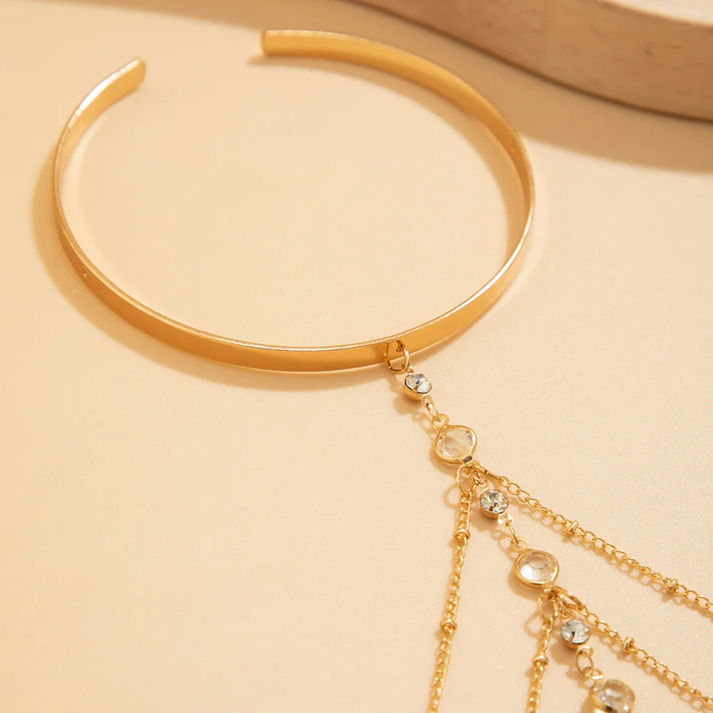 Rhinestone Chain Upper Arm Bracelet