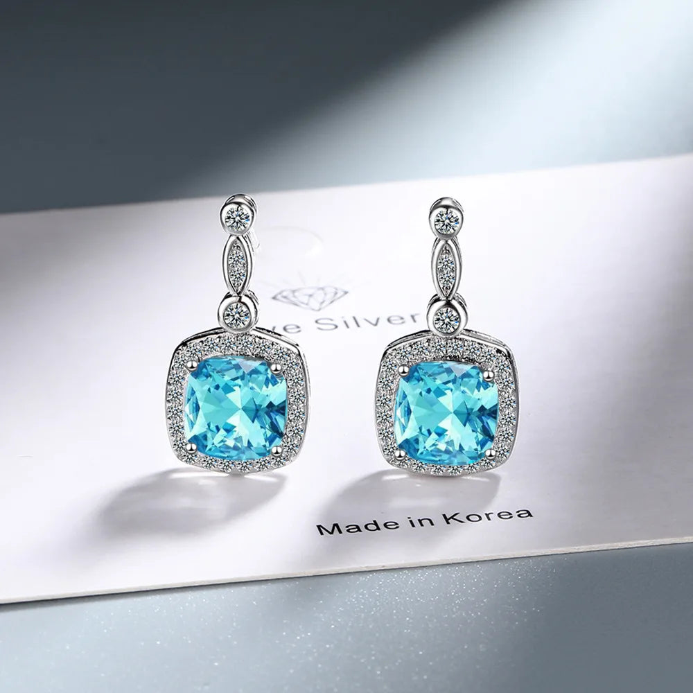 925 Sterling Silver Multiple zircon Earring