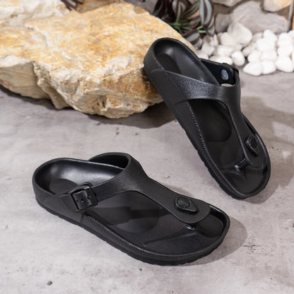 EVA buckle flat heel flip flops Shoes
