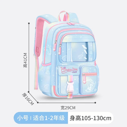 Pink Princess Schoolbag Students Large Capacity
