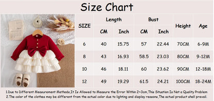 Baby Girl Long-Sleeve Bow Girls Dress