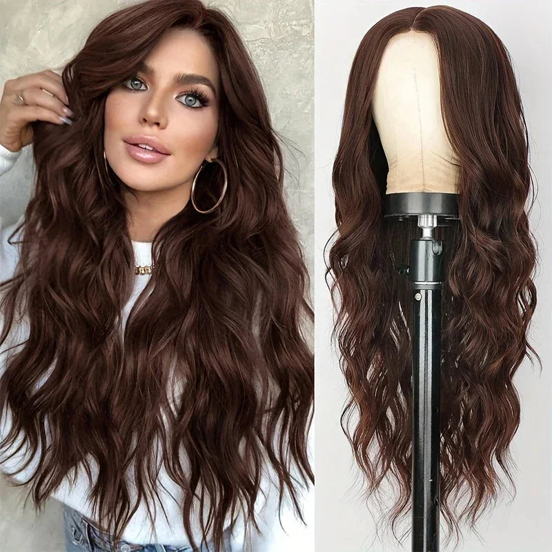 black synthetic curly wig