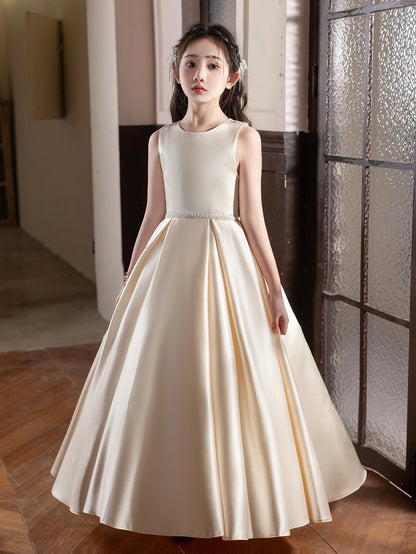 Black Long Dress For Teenage Big Bow Bridesmaid Dress