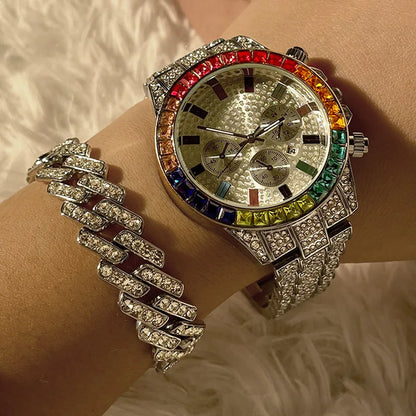 Hiphop Quartz Luxury Rhinestones Watch