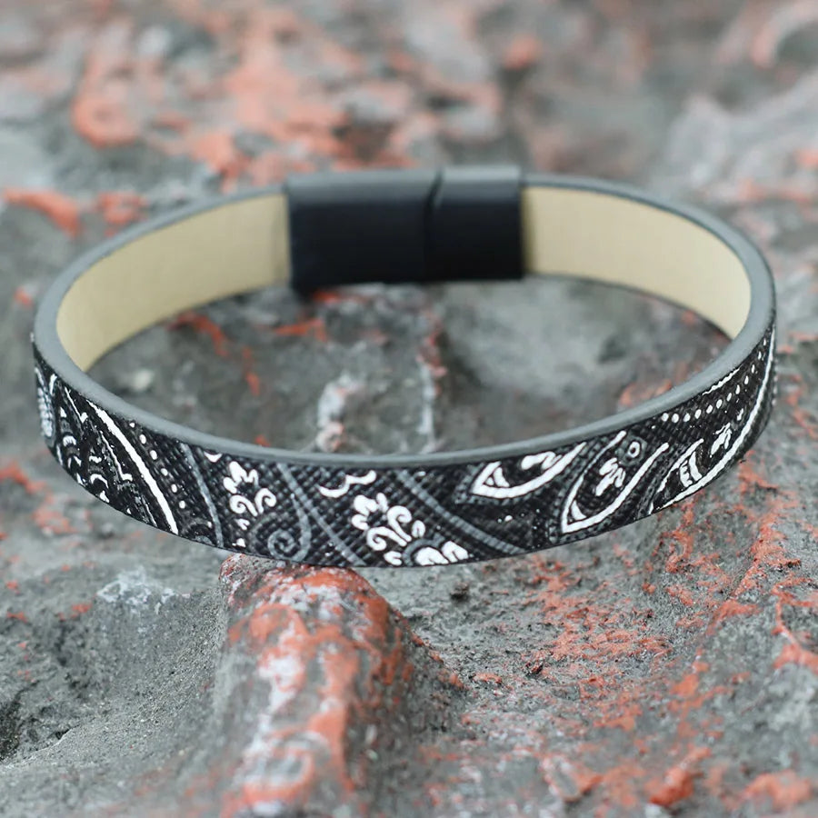 Premium PU Leather 3 Colors Printing Bangles Bracelet