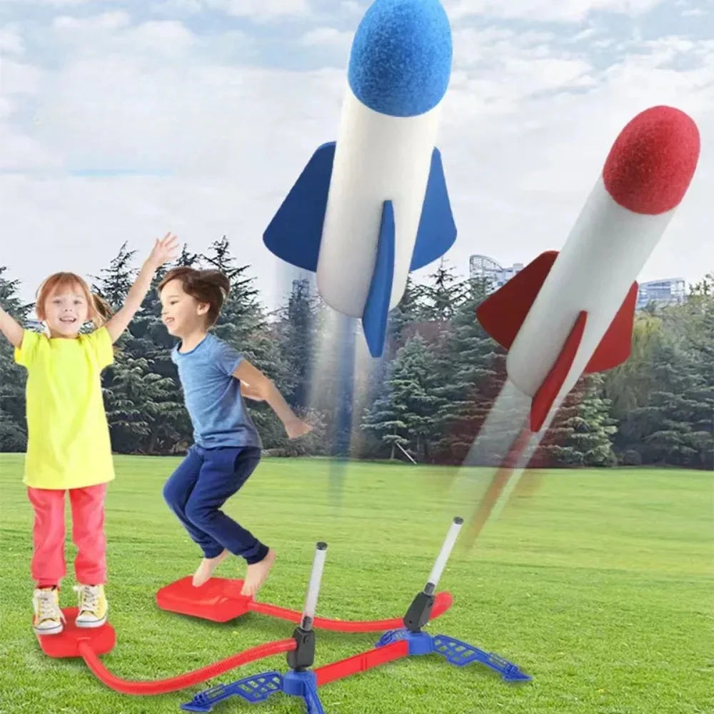 Kids Outdoor Rocket Foot Pump Air Pressing Soaring Rocket Toy