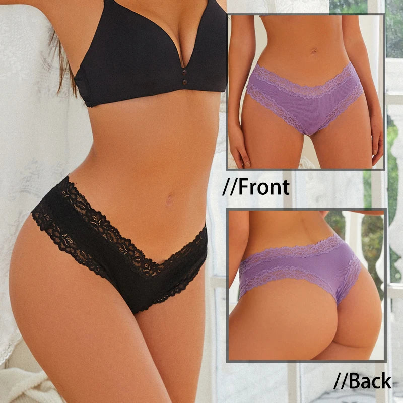 Perspective Lace Panties Sexy Low Rise Brazilian G-String Lingerie