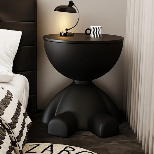 Creative bear shaped plastic bedside table in small space