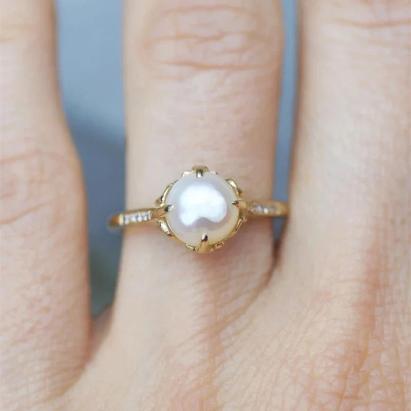 Imitation Pearl Luxury Exquisite Rings