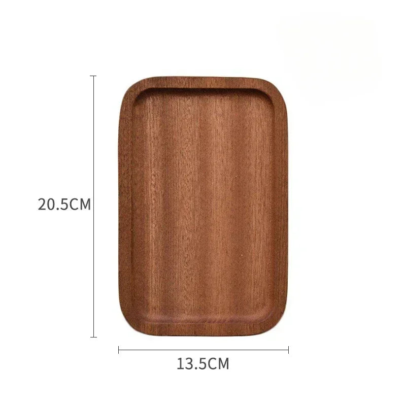 Japanese Dinner Plate Walnut Wooden Tray