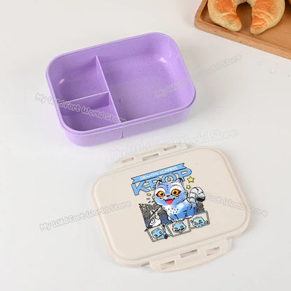 KPOP Demon Hunters Lunch Box Cute Mira Zoey Jinu Portable Plastic Bento Box