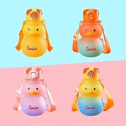 650ml Cute Water Bottle for Girls with Straw Portable Duck Kettle Drinking Cup